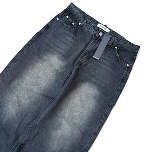Realtakai Black Faded Wash Baggy Jeans Men's Size 36x29.5 Skater Grunge Goth Y2K